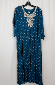 Navy Blue Mirror Work Embroidered Kurta