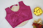 Magenta Pink Full Sequin Designer Blouse