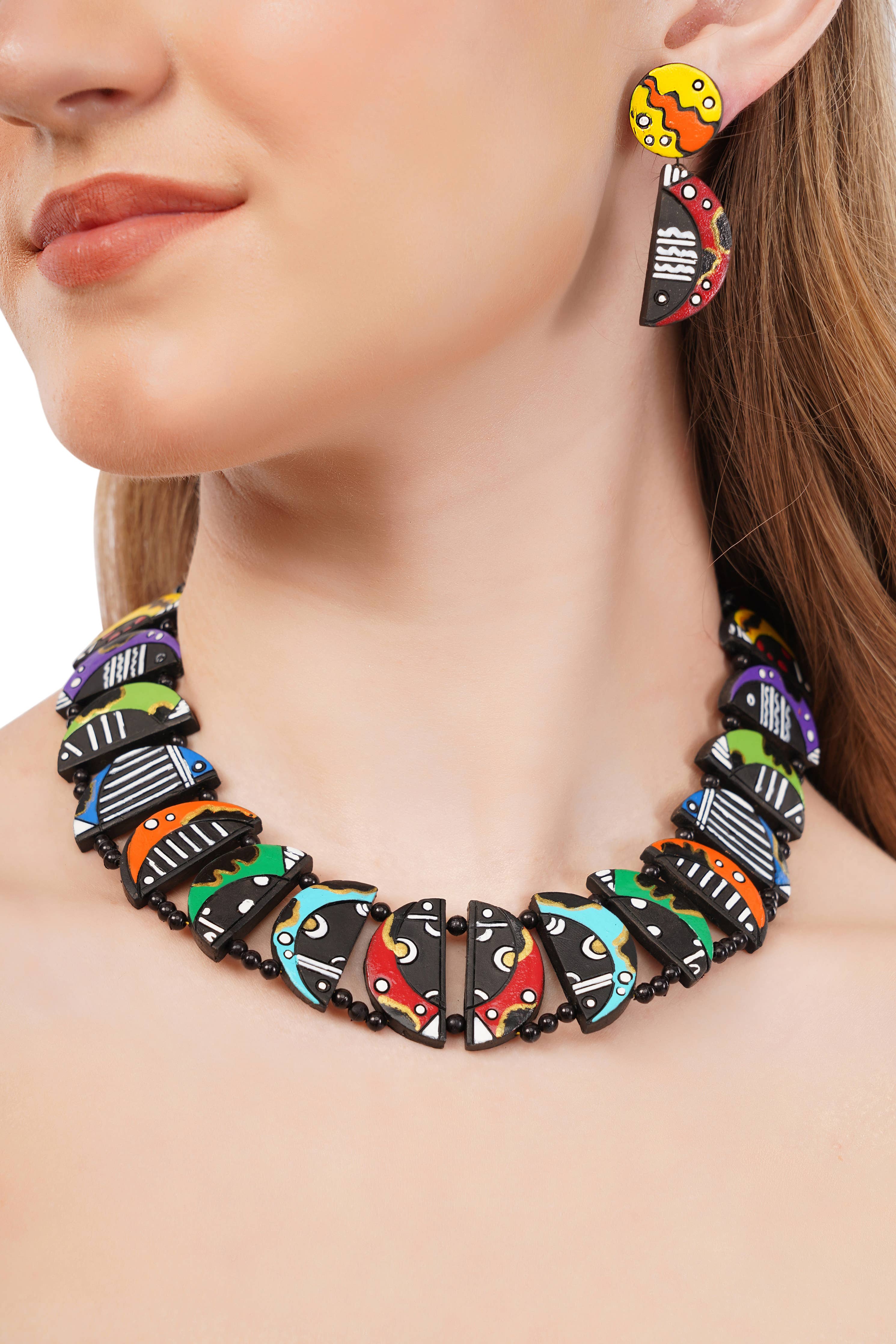Crab Jewelry Set | Clay Jewelry | Multicolor Boho Set