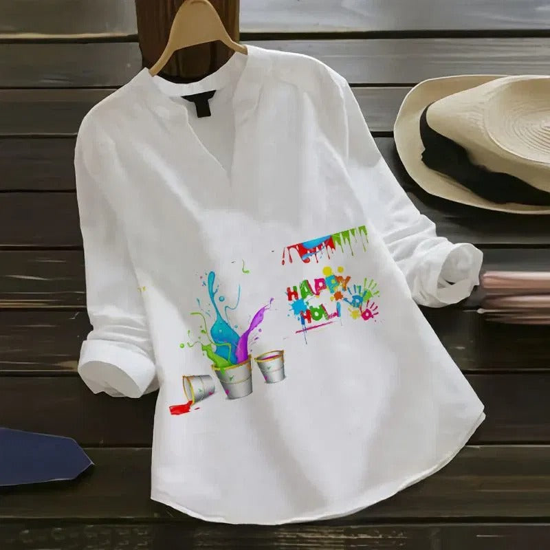 Happy Holi Color Splash Printed Shirt