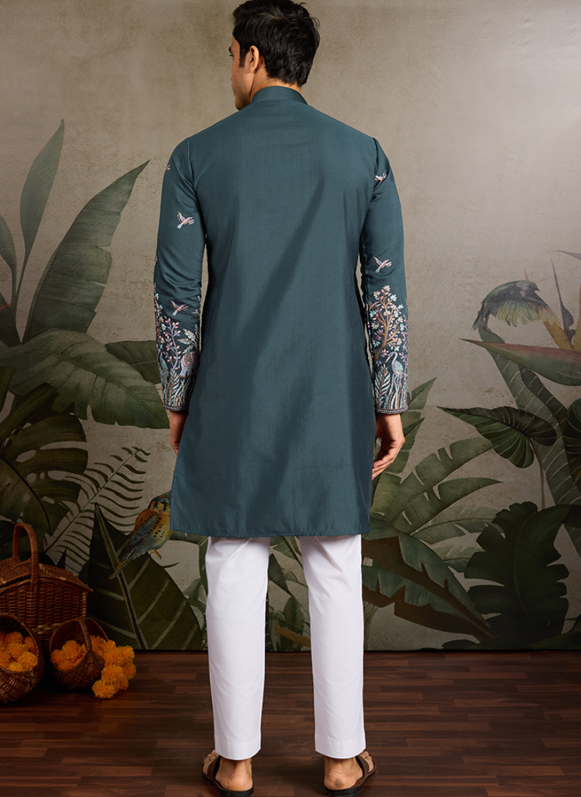 Emerald Forest Embroidered Men’s Kurta