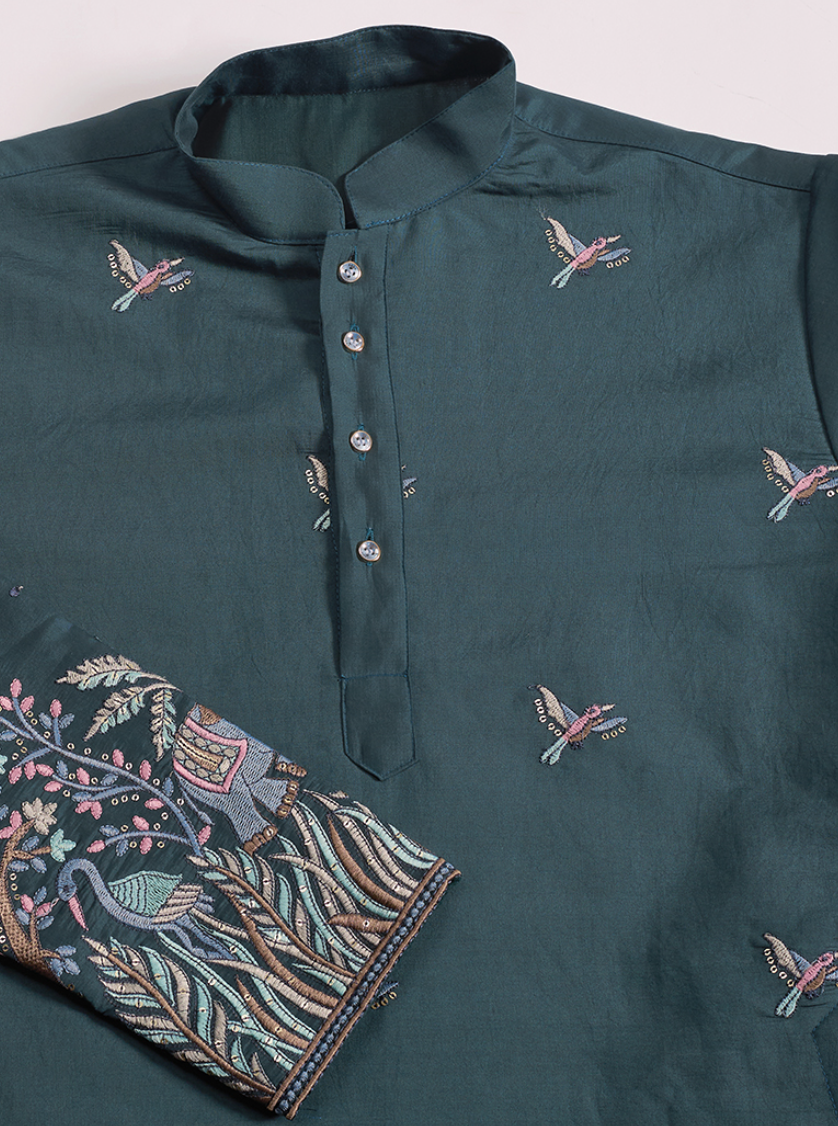 Emerald Forest Embroidered Men’s Kurta
