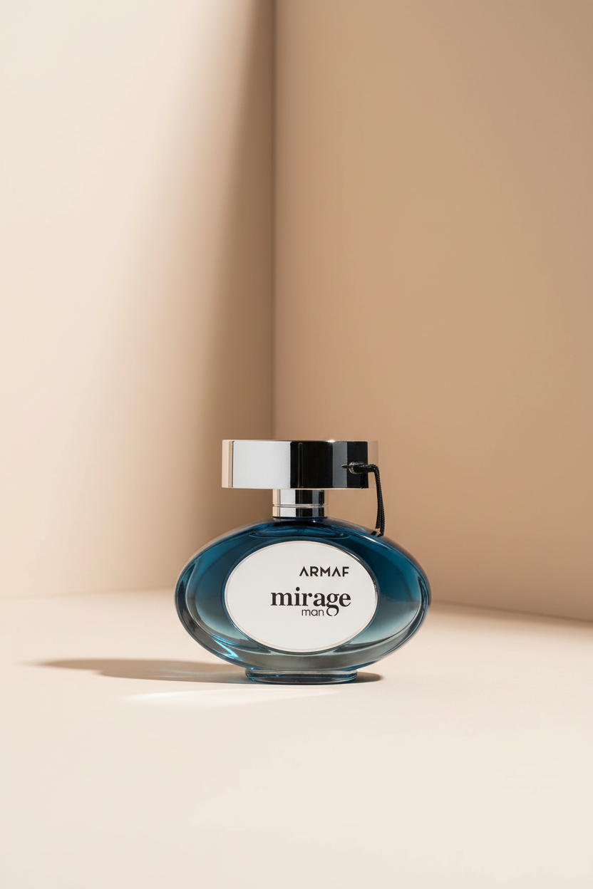 Armaf Mirage Man perfume bottle on a white background