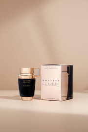 Odyssey Femme perfume bottle and packaging on a white background