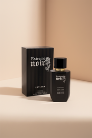 Estiara Extreme Noir perfume bottle and packaging on a white background
