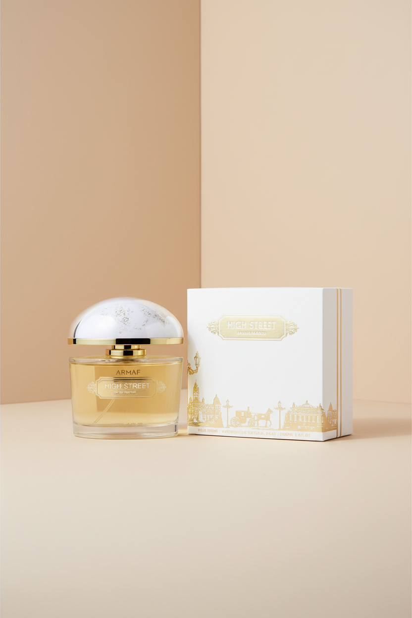 Armaf High Street perfume bottle and packaging on a white background