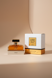 Amber Arabia Oud Armaf perfume bottle and packaging on a white background