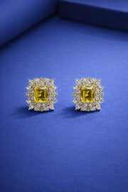 Sunshine Yellow Radiant Stud Earrings