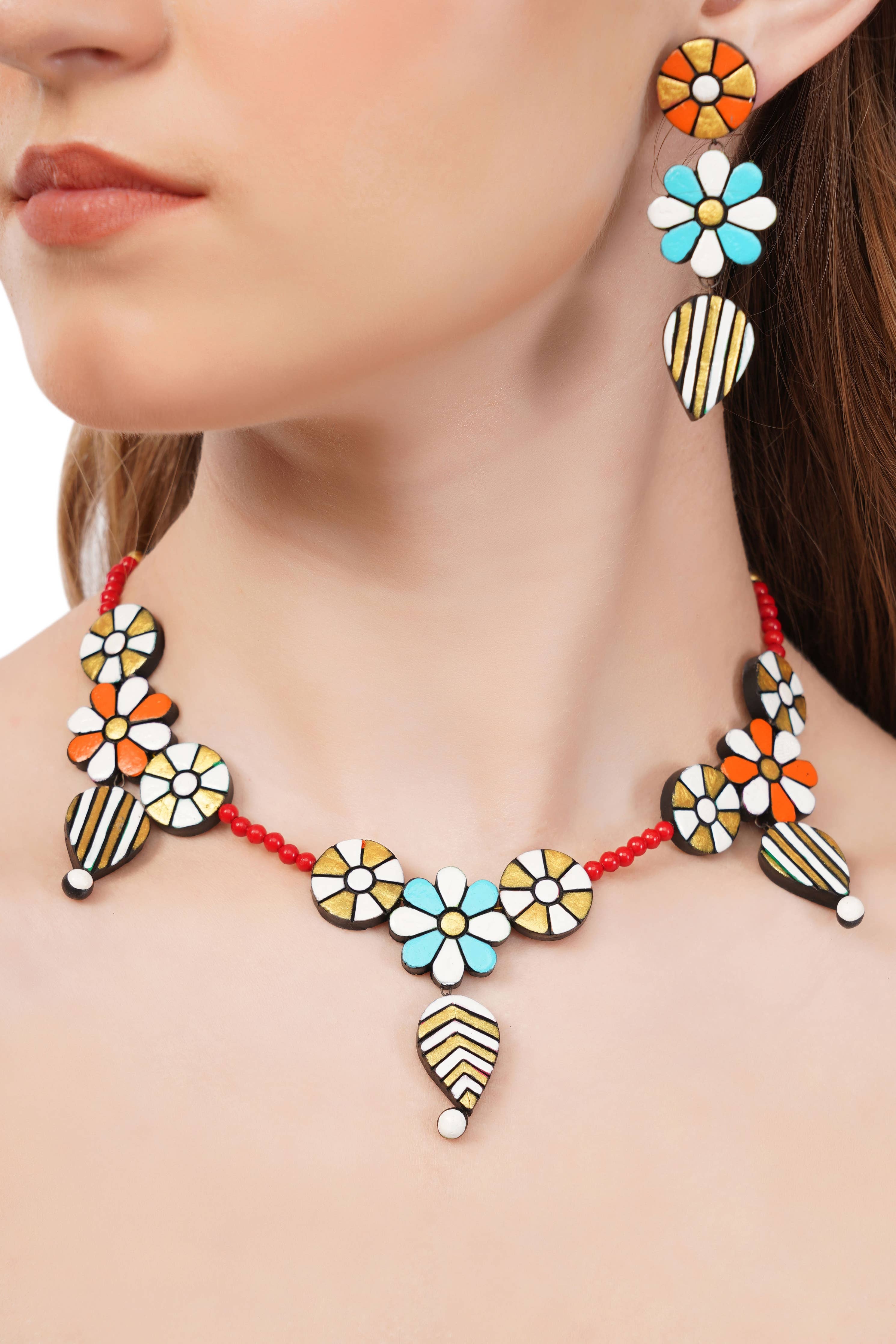 Dainty Flower Jewelry Set | Clay Jewelry | Floral Jewelry
