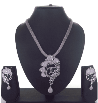 Silver Radiance Designer Necklace Set