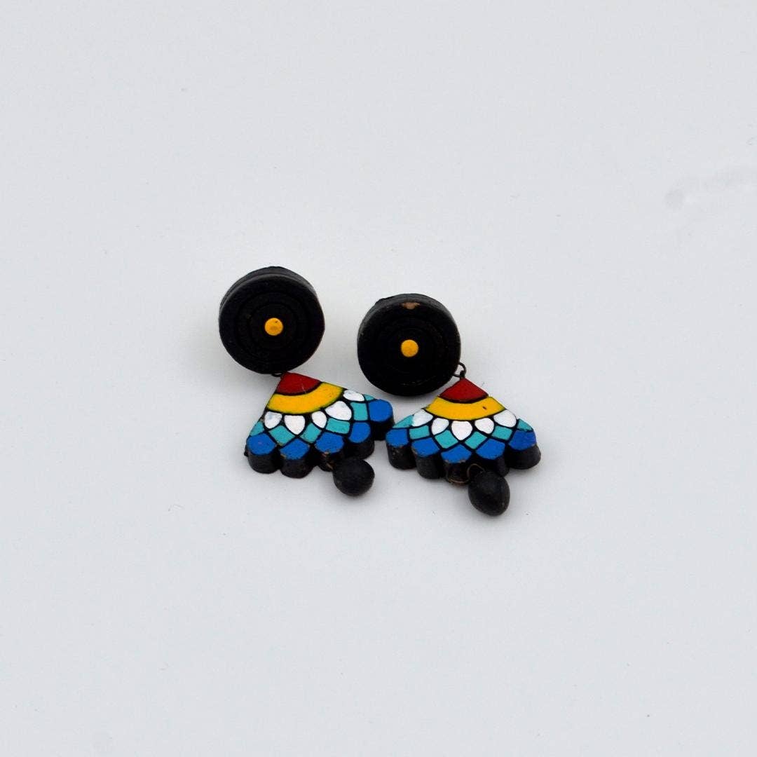 Sensu-Inspired Jewelry Set | Clay Jewelry | Blue Jewelry