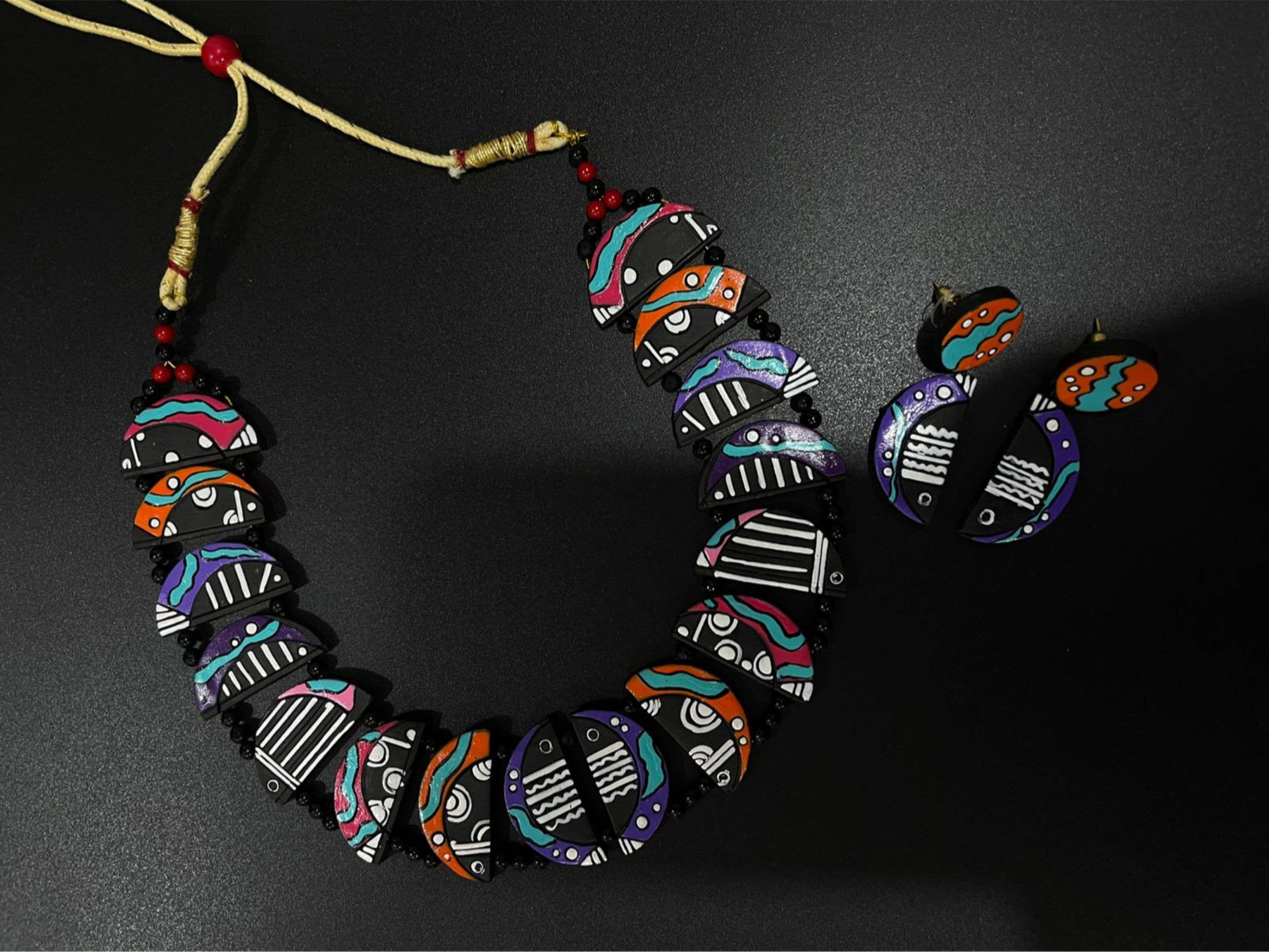 Crab Jewelry Set | Clay Jewelry | Multicolor Boho Set