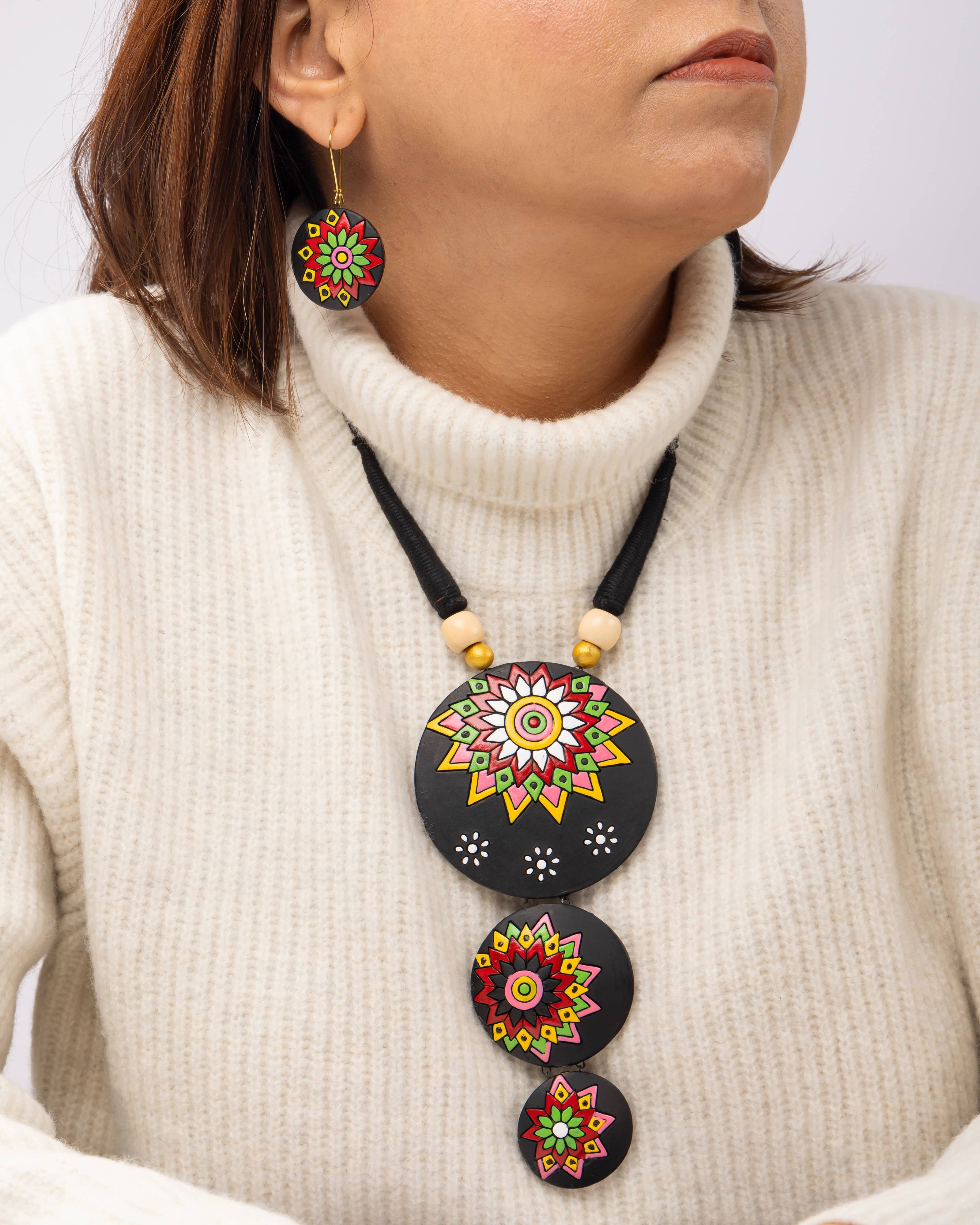 Forest Flower Jewelry Set | Clay Jewelry | Floral Jewelry