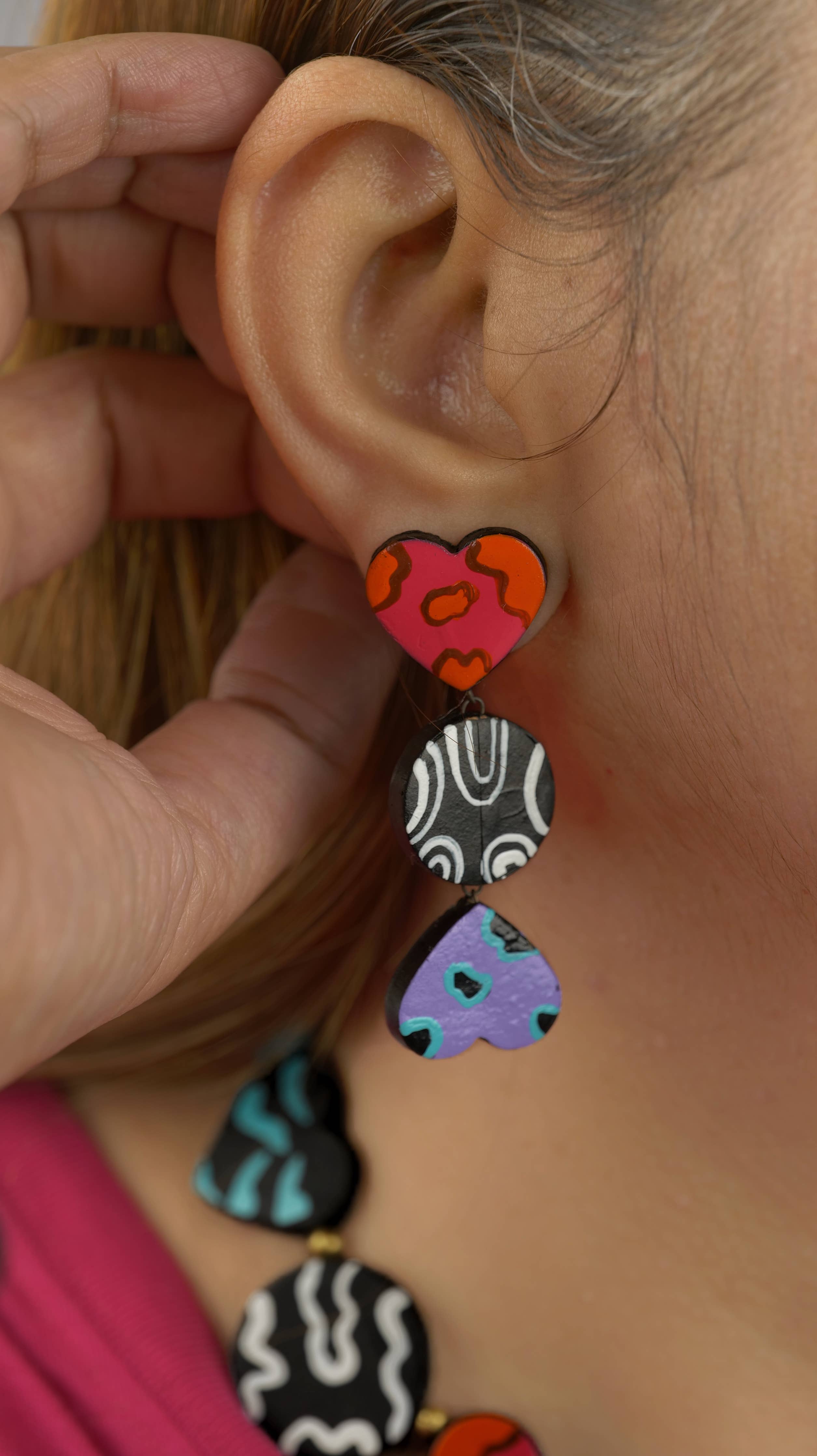 Heart & Circle Clay Set | Earthen Clay Jewelry | Valentine's