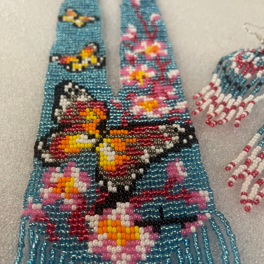 Butterfly Jewelry Set | Beaded Jewelry | Spring Blue Jewelry