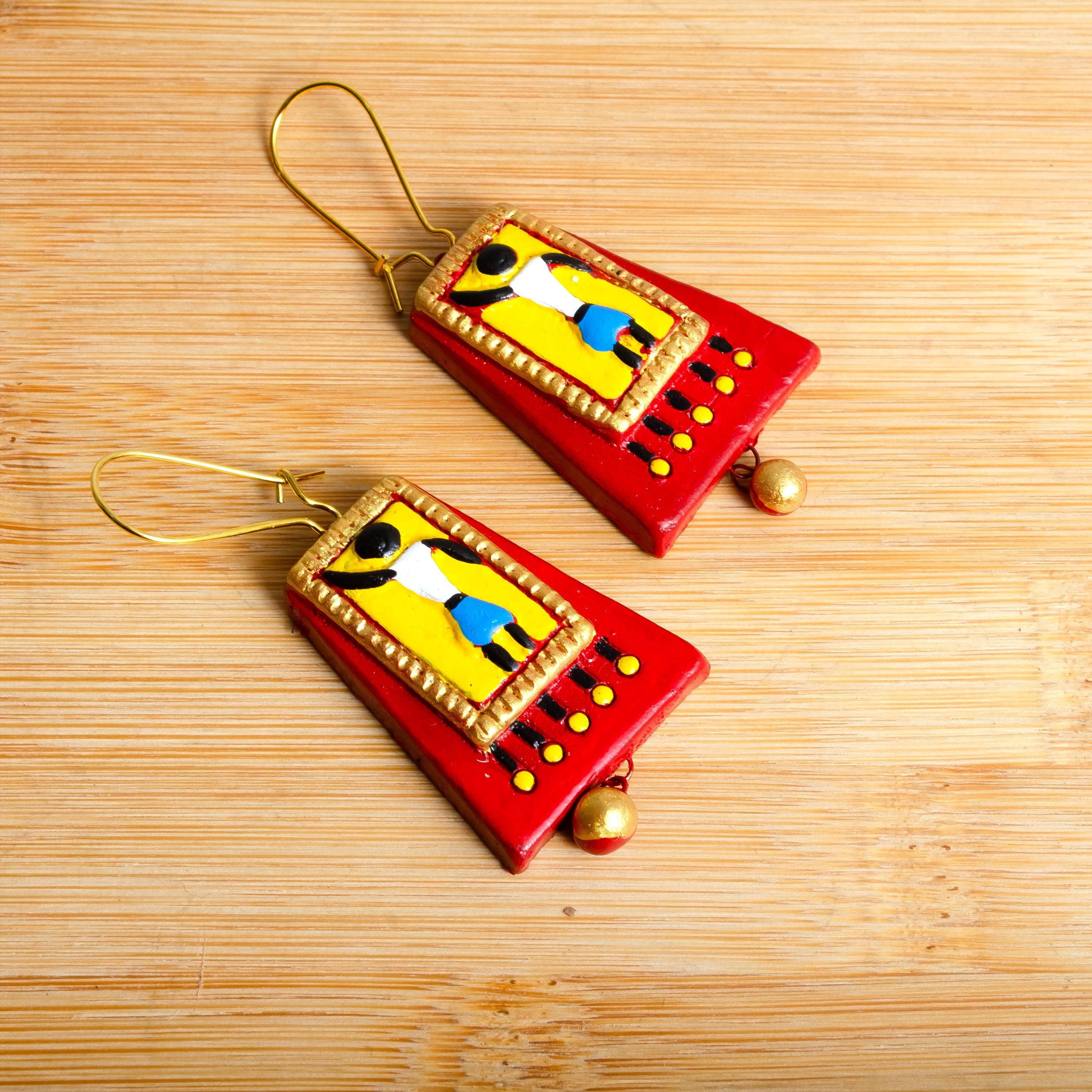 Red Pyramid Jewelry Set | Clay Jewelry | Egyptian Jewelry