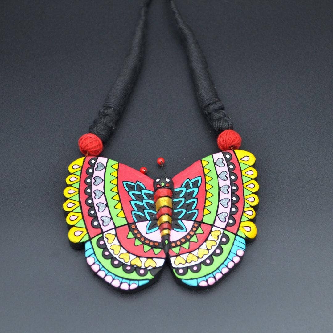 Butterfly Multicolored Jewelry Set | Clay Jewelry | Boho Set