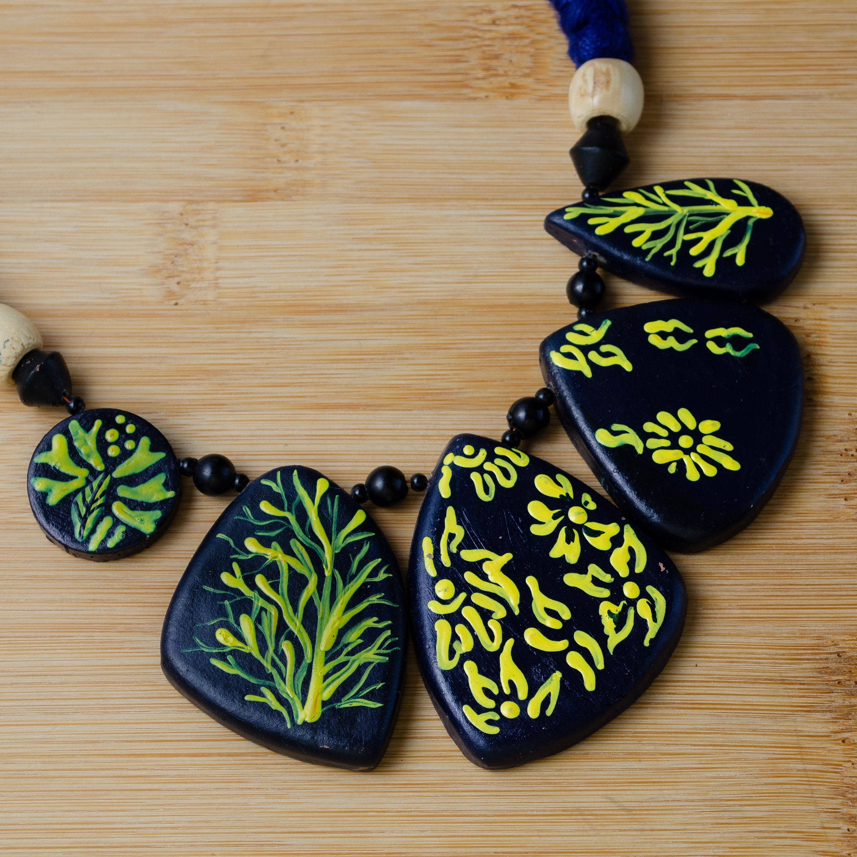 Yellow Forest Jewelry Set | Clay Jewelry | Floral Jewelry