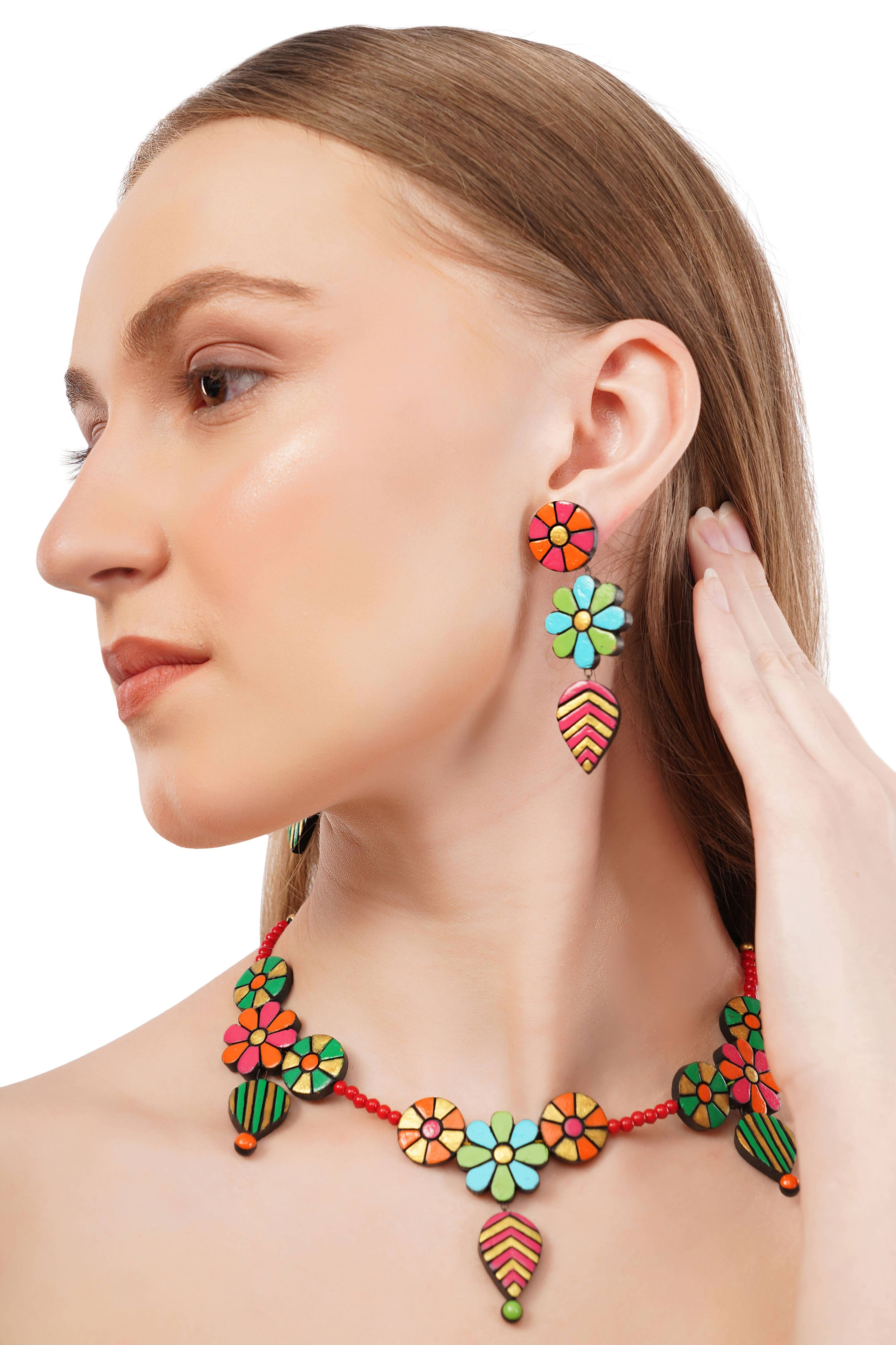Dainty Flower Jewelry Set | Clay Jewelry | Floral Jewelry