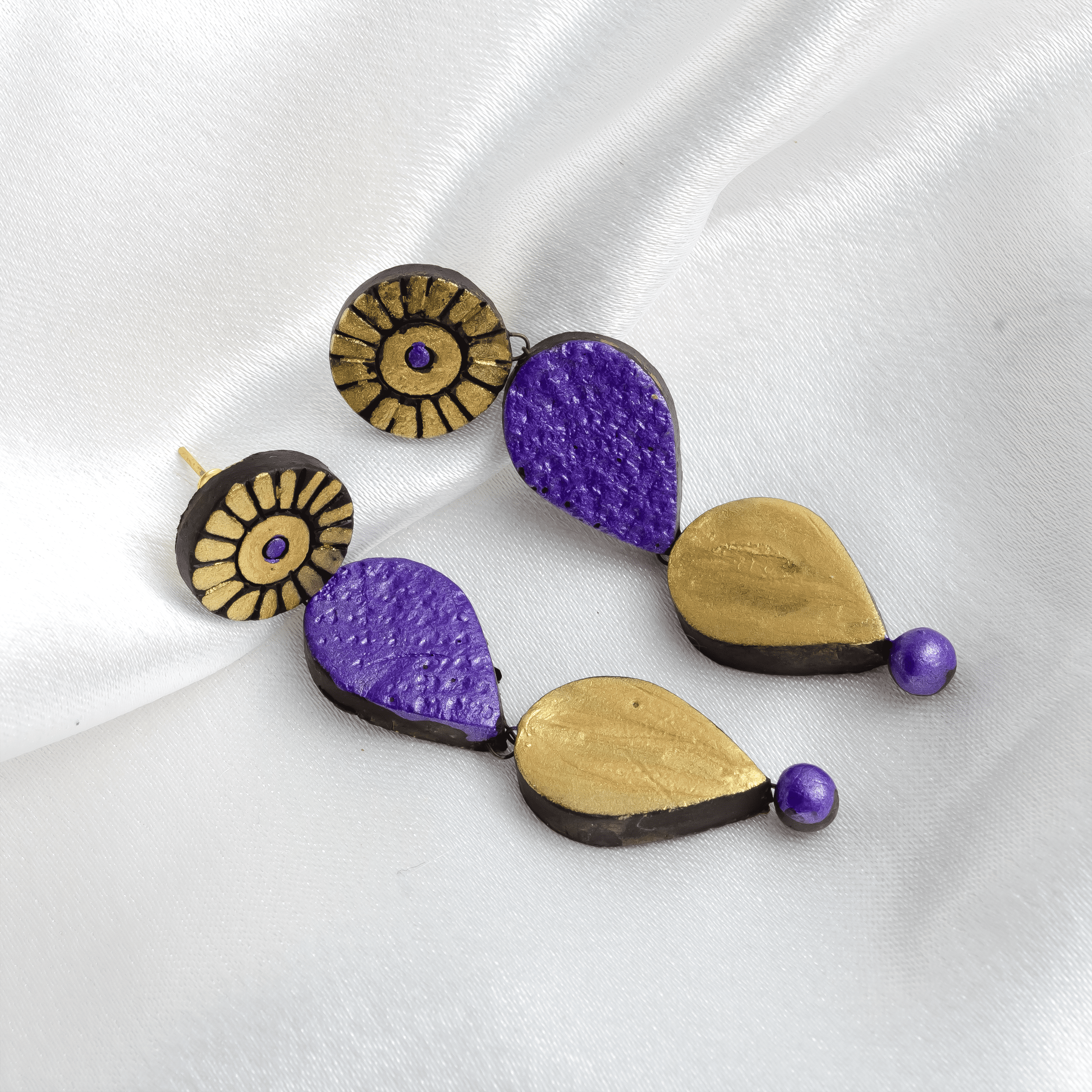 Water Droplet Jewelry Set | Clay Jewelry | Purple Jewelry