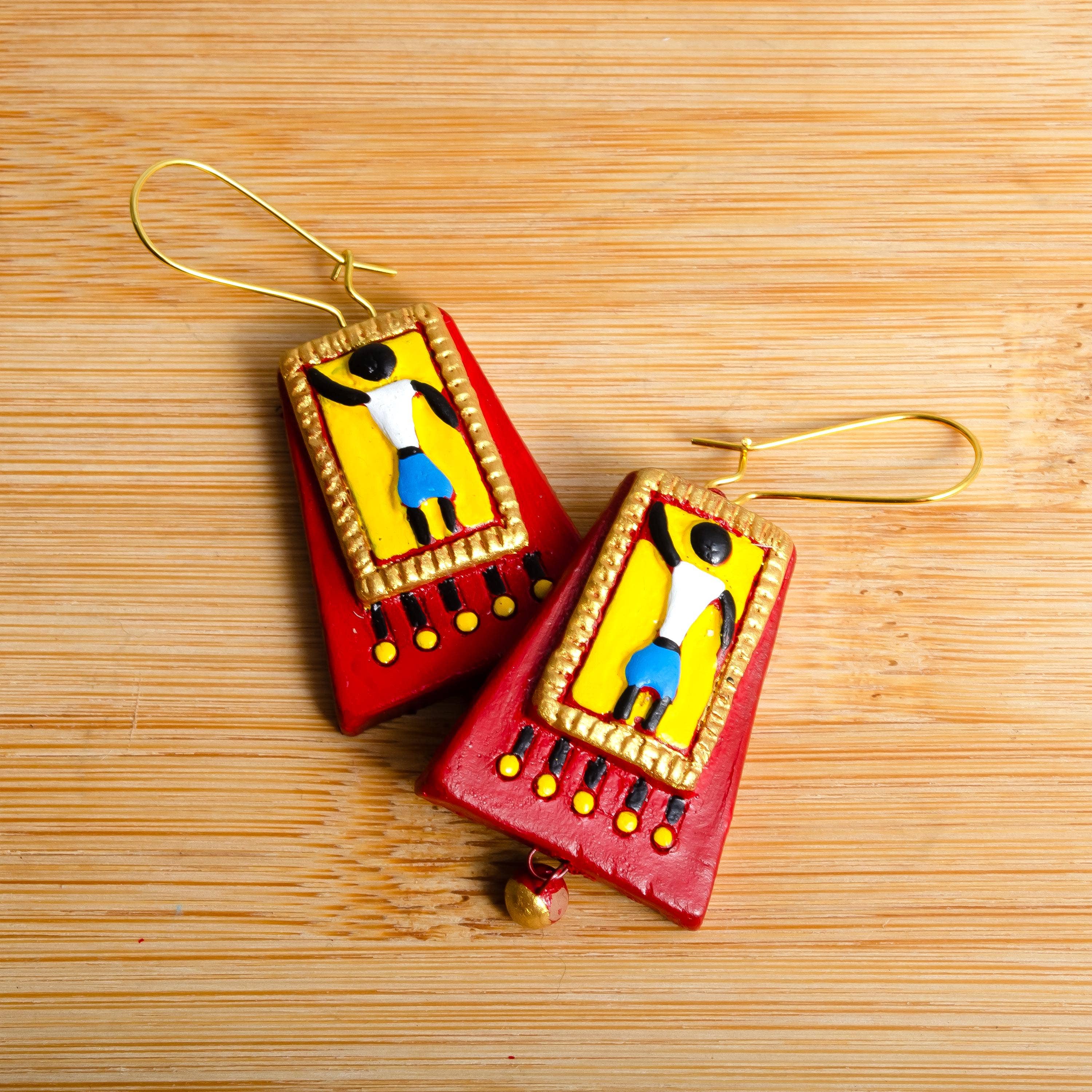 Red Pyramid Jewelry Set | Clay Jewelry | Egyptian Jewelry