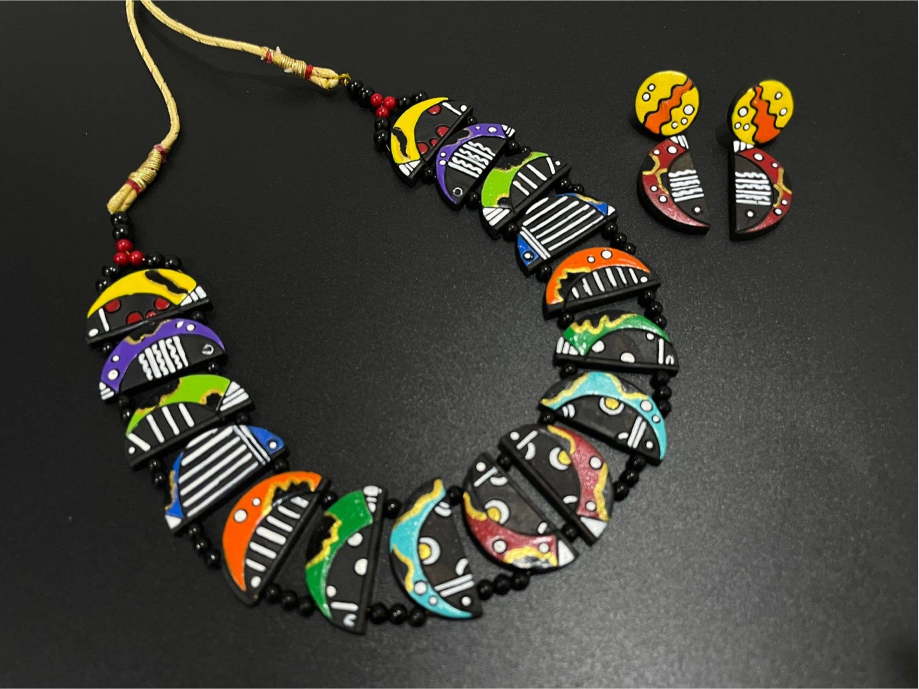 Crab Jewelry Set | Clay Jewelry | Multicolor Boho Set