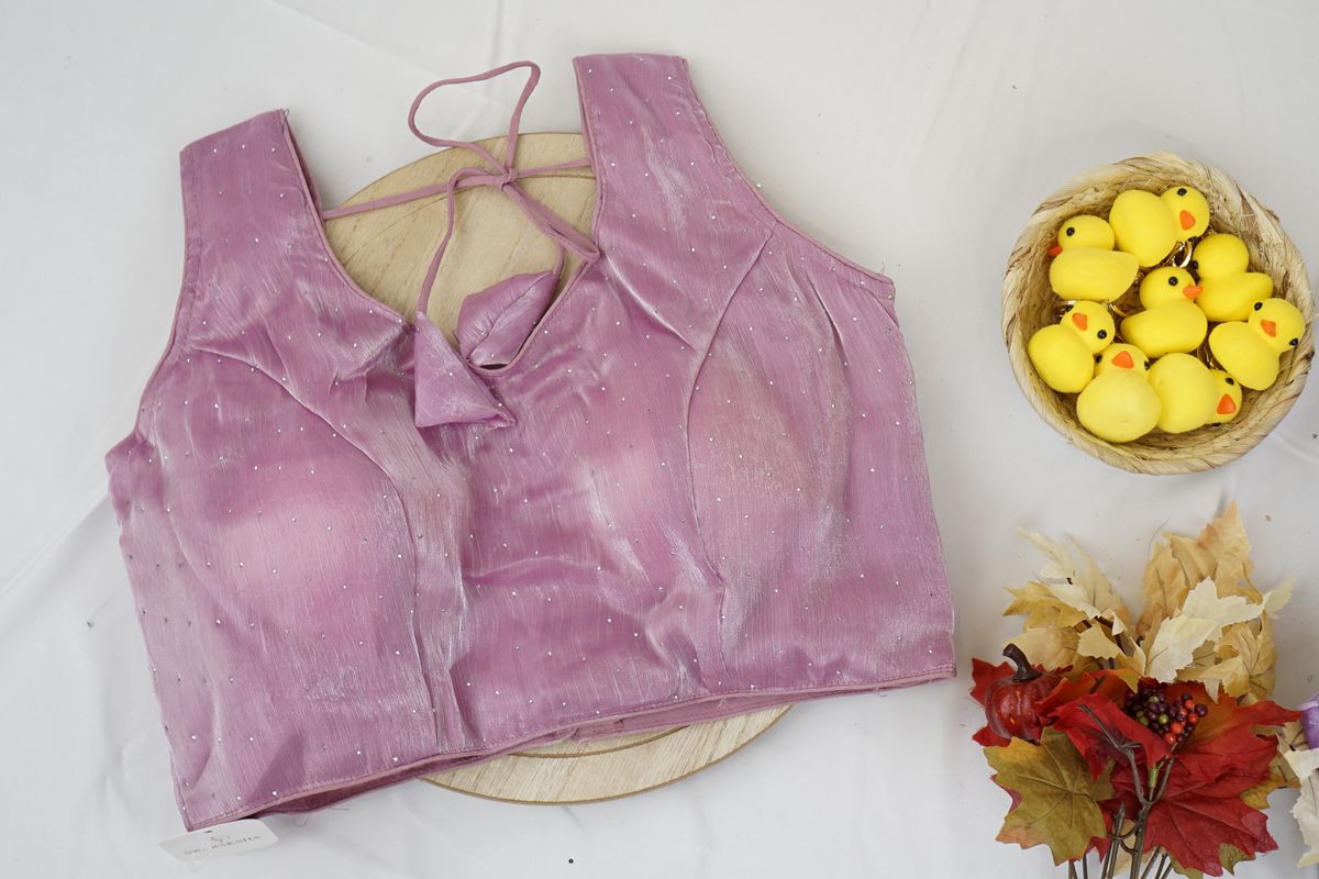 Dusty Rose Pink Sequin Dotted Blouse