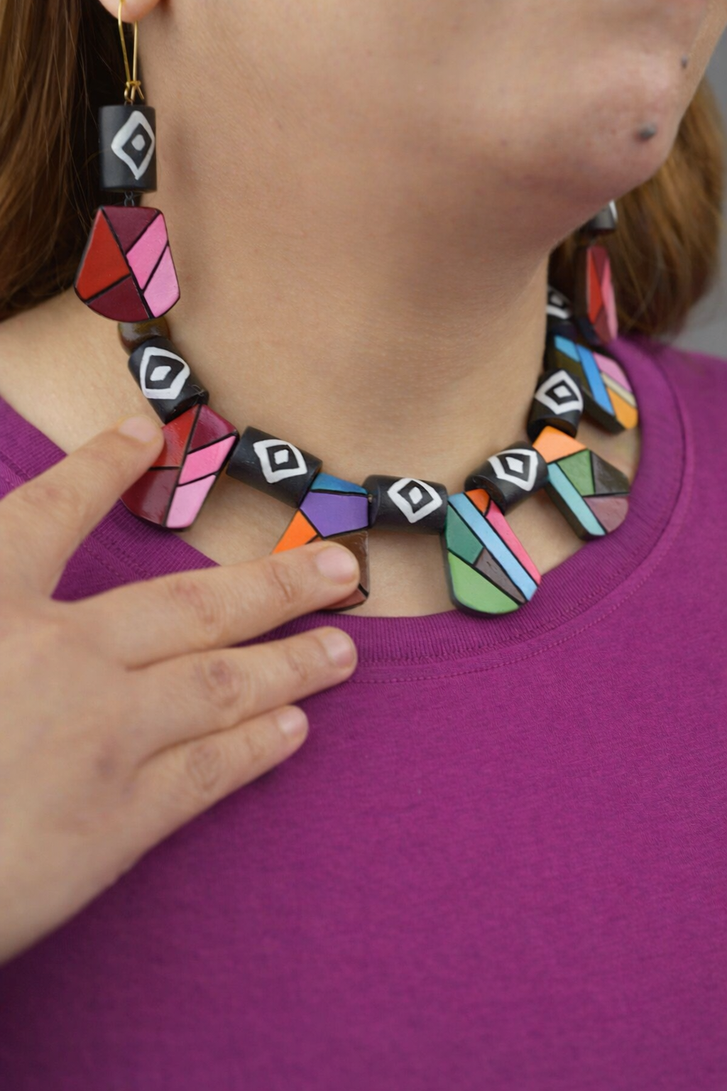 Geometric Clay Set | Clay Earrings | Earthen Clay Necklace