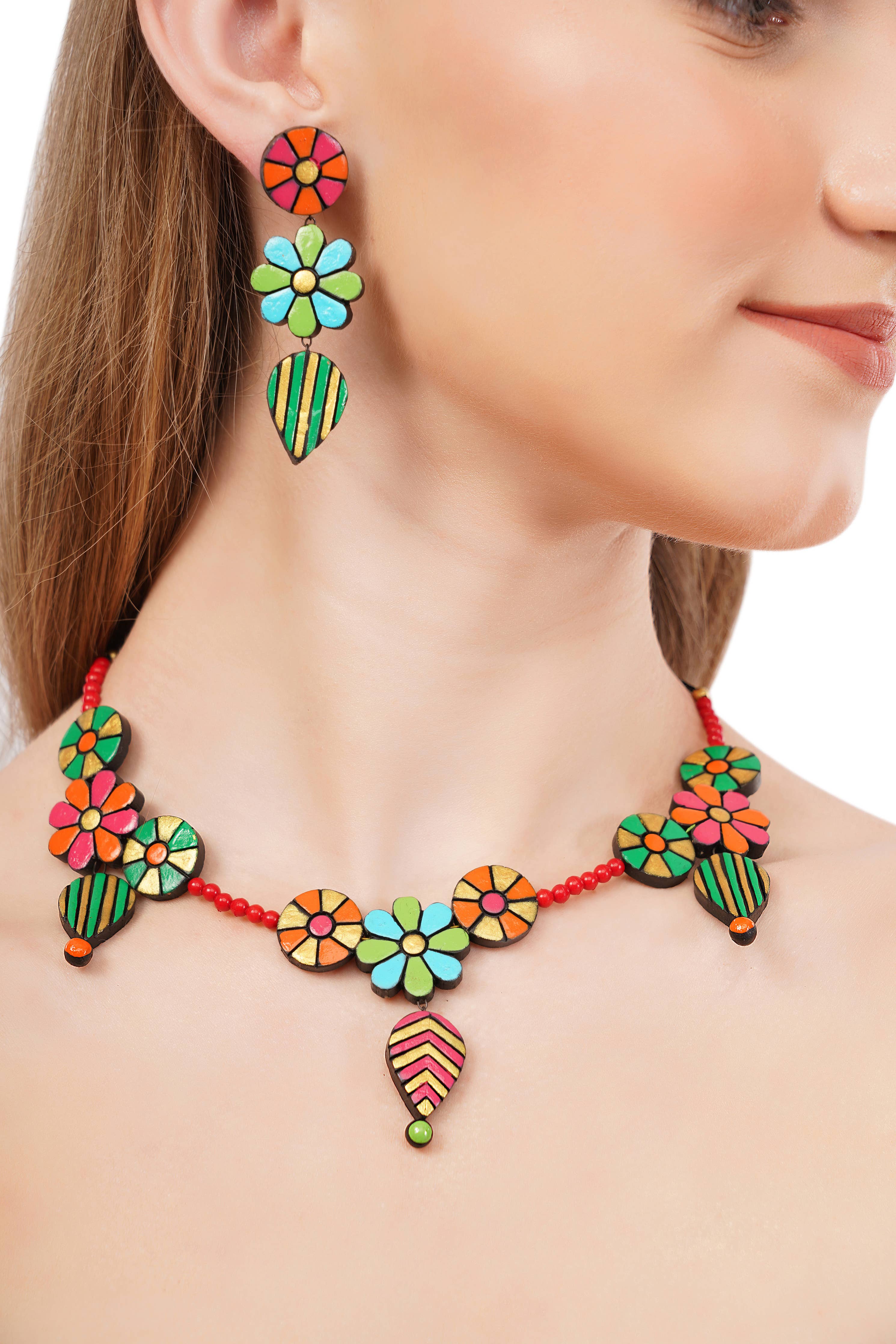 Dainty Flower Jewelry Set | Clay Jewelry | Floral Jewelry