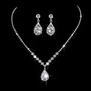 Elegant Tear-Drop Crystal Necklace Set