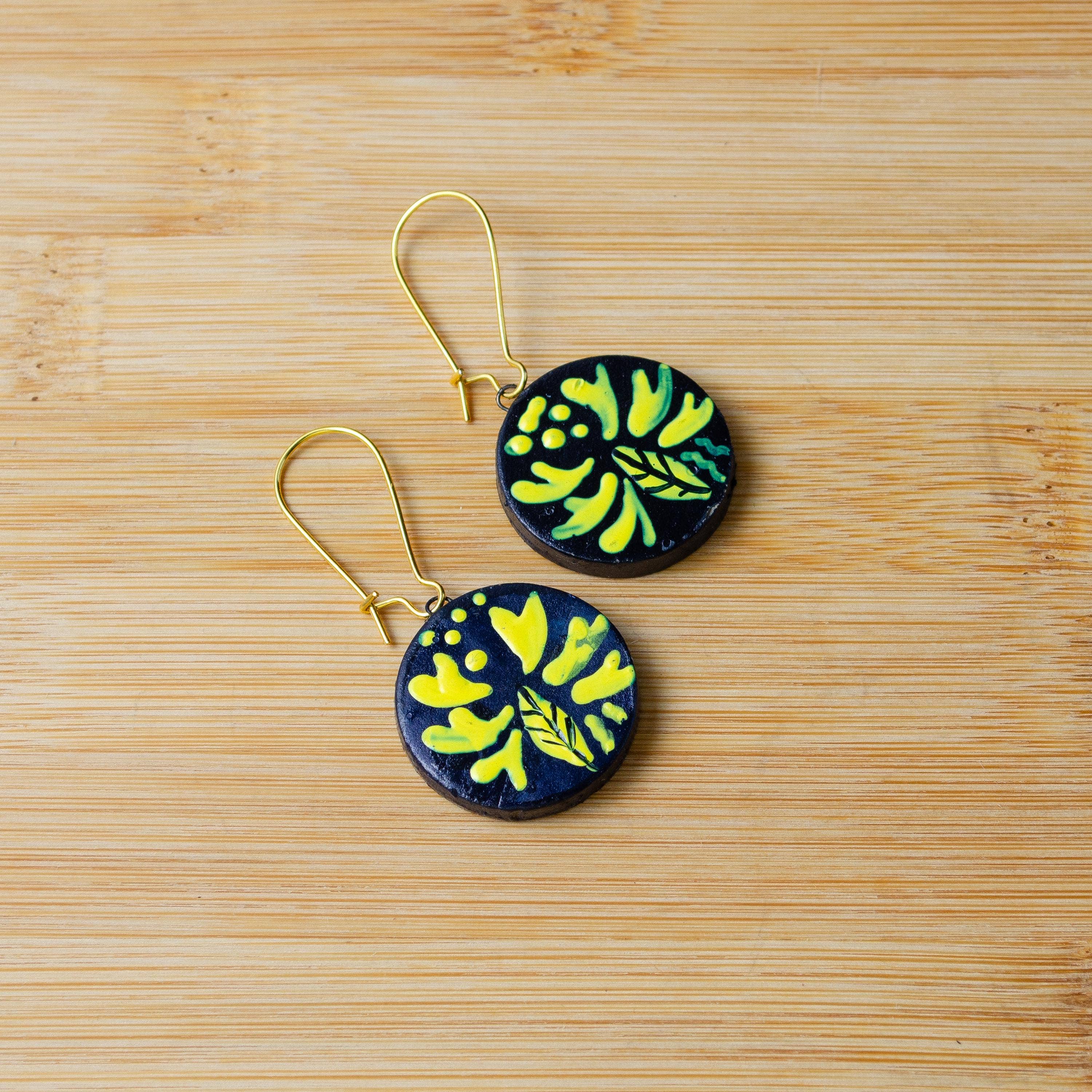 Yellow Forest Jewelry Set | Clay Jewelry | Floral Jewelry