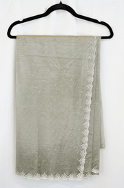 Pista Green Net Saree with Pearl and Sequin Embroidered Border