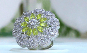 Lime Radiance Bloom Statement Ring