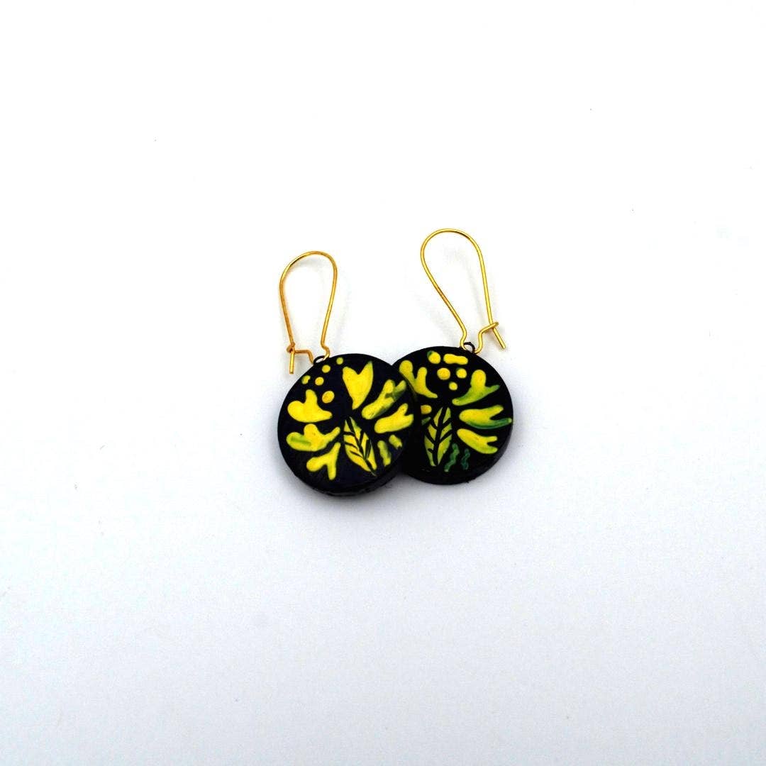 Yellow Forest Jewelry Set | Clay Jewelry | Floral Jewelry