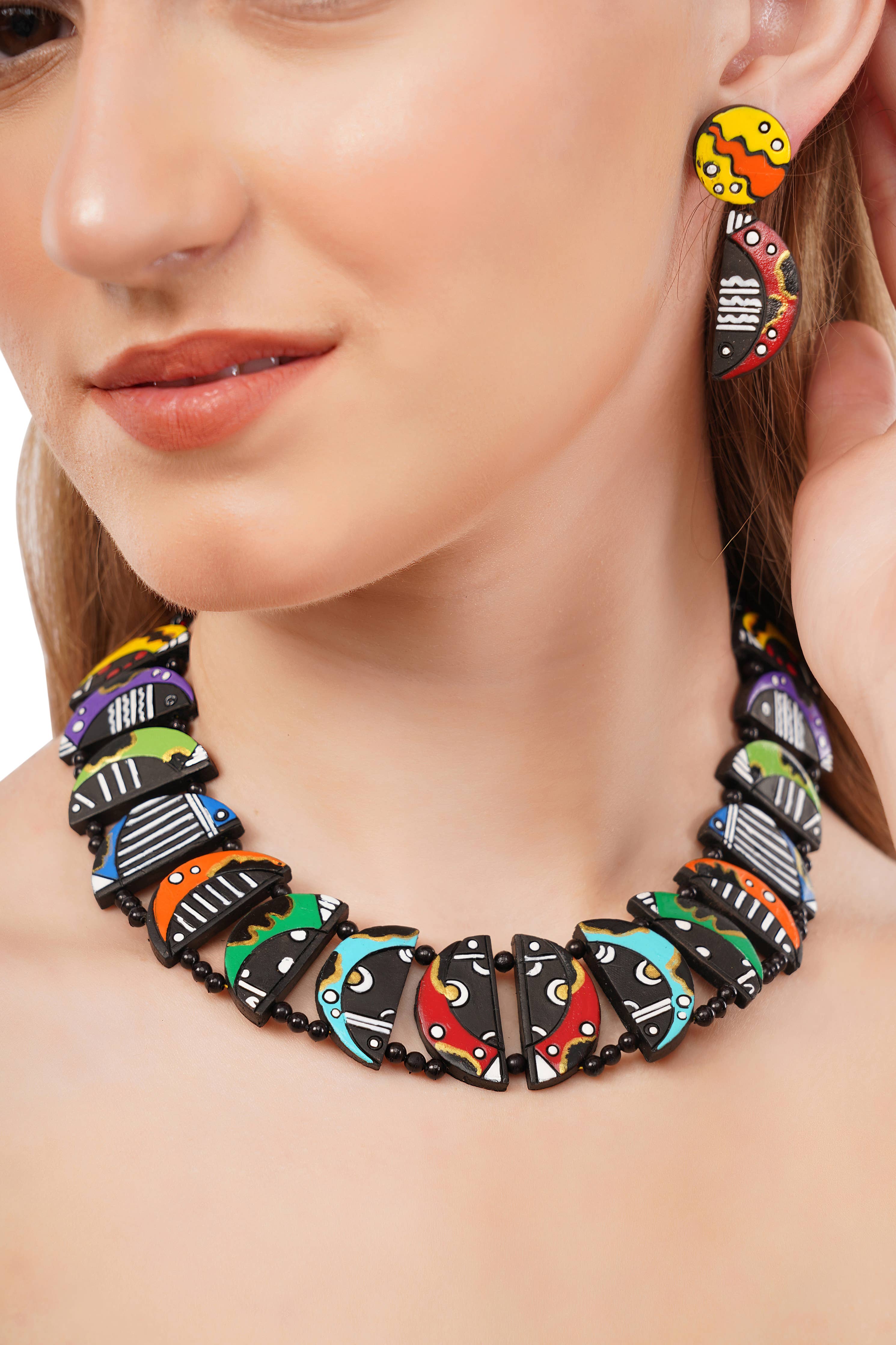 Crab Jewelry Set | Clay Jewelry | Multicolor Boho Set