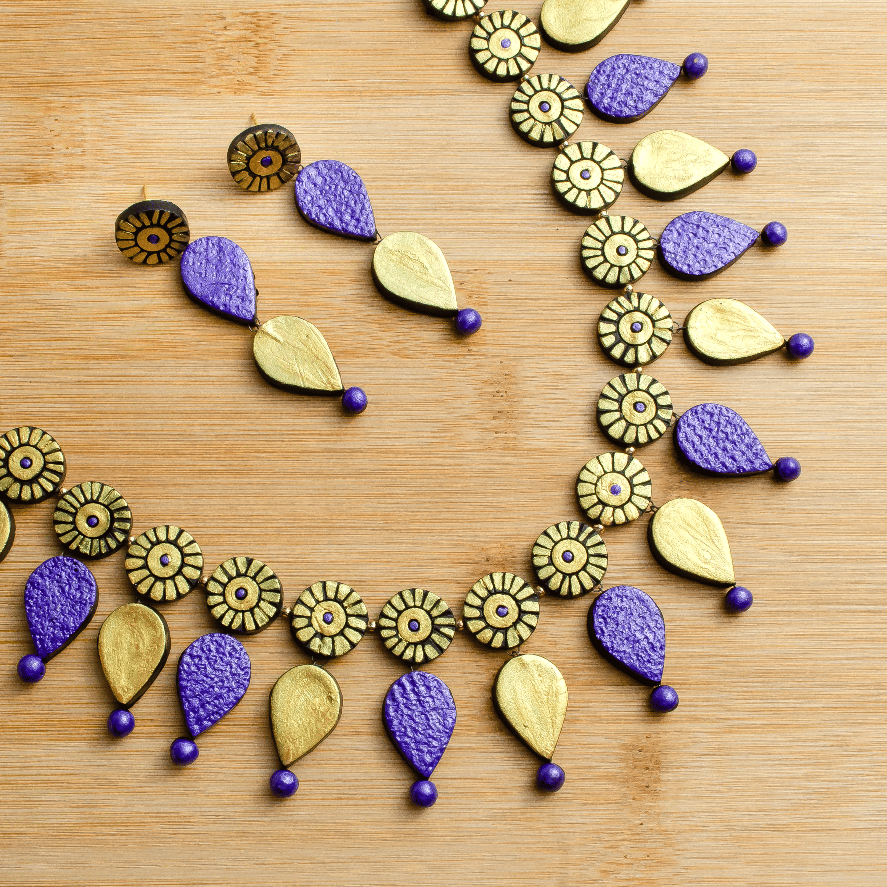 Water Droplet Jewelry Set | Clay Jewelry | Purple Jewelry