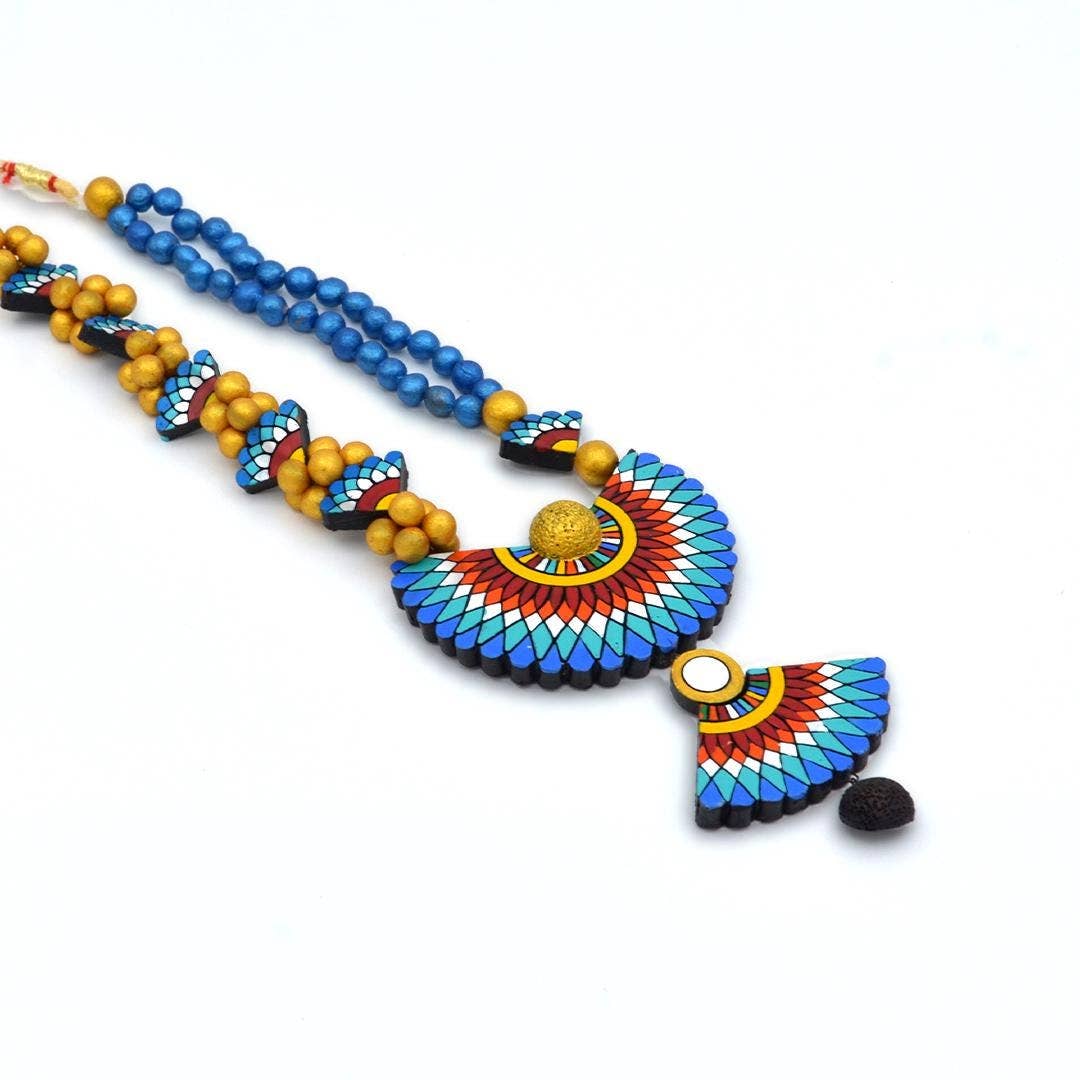 Sensu-Inspired Jewelry Set | Clay Jewelry | Blue Jewelry