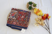 Navy Blue & Rust Kalamkari Art Silk Saree