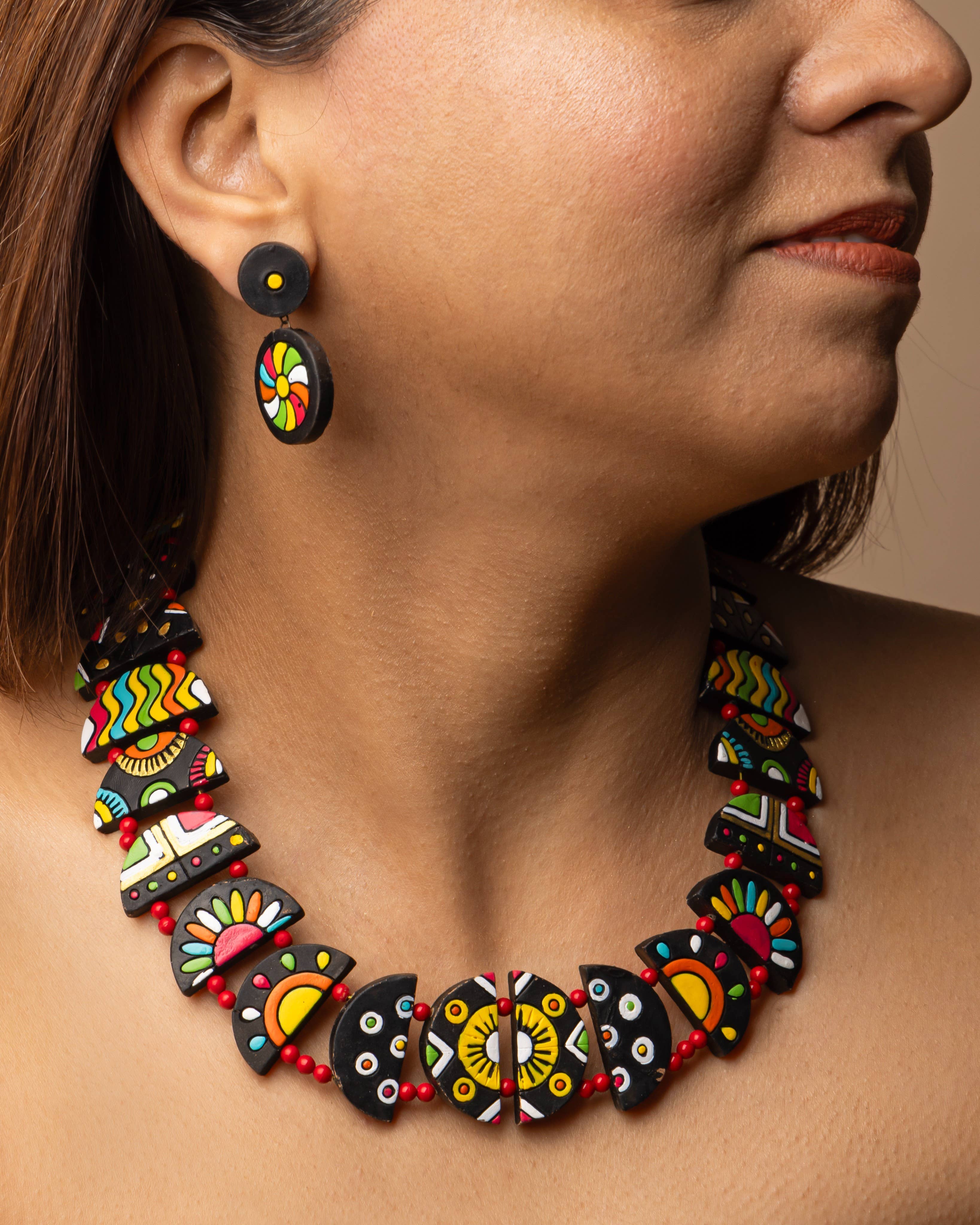 Half Moon Jewelry Set | Clay Jewelry | Celestial Jewelry