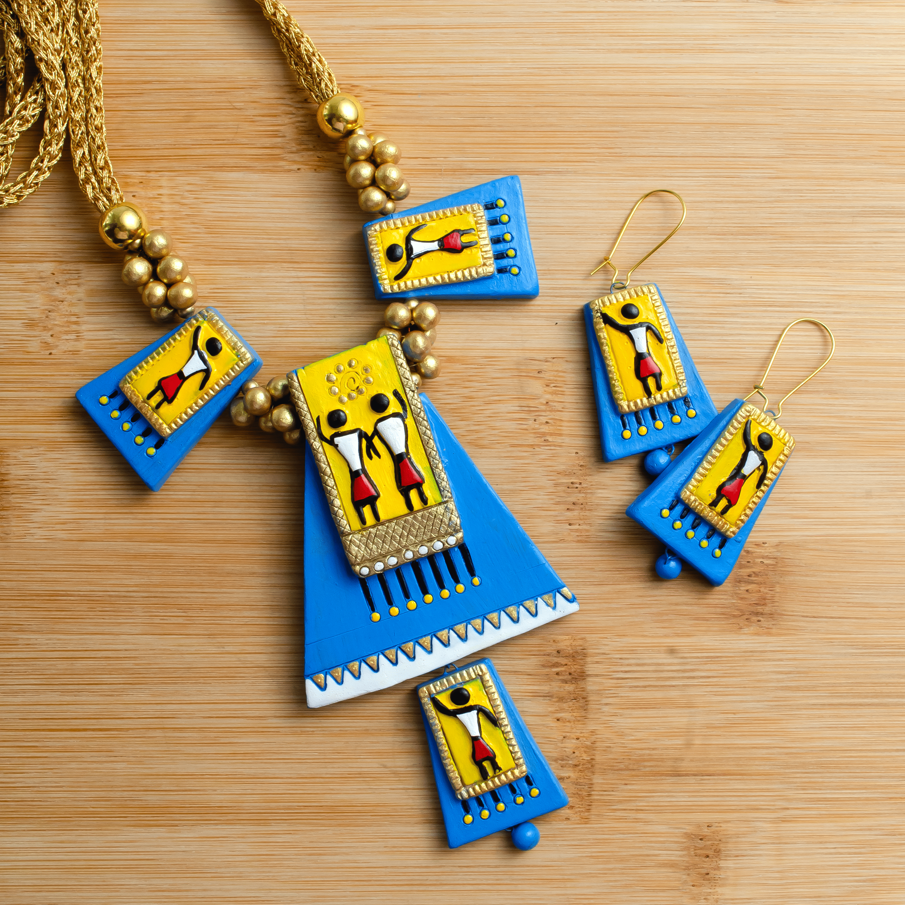 Egyptian Jewelry Set | Clay Jewelry | Green Pyramid Jewelry