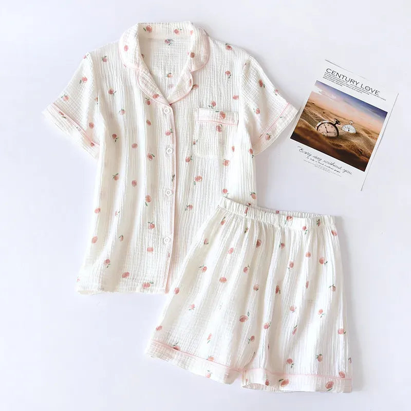 Peach Blossom Muslin Nightwear