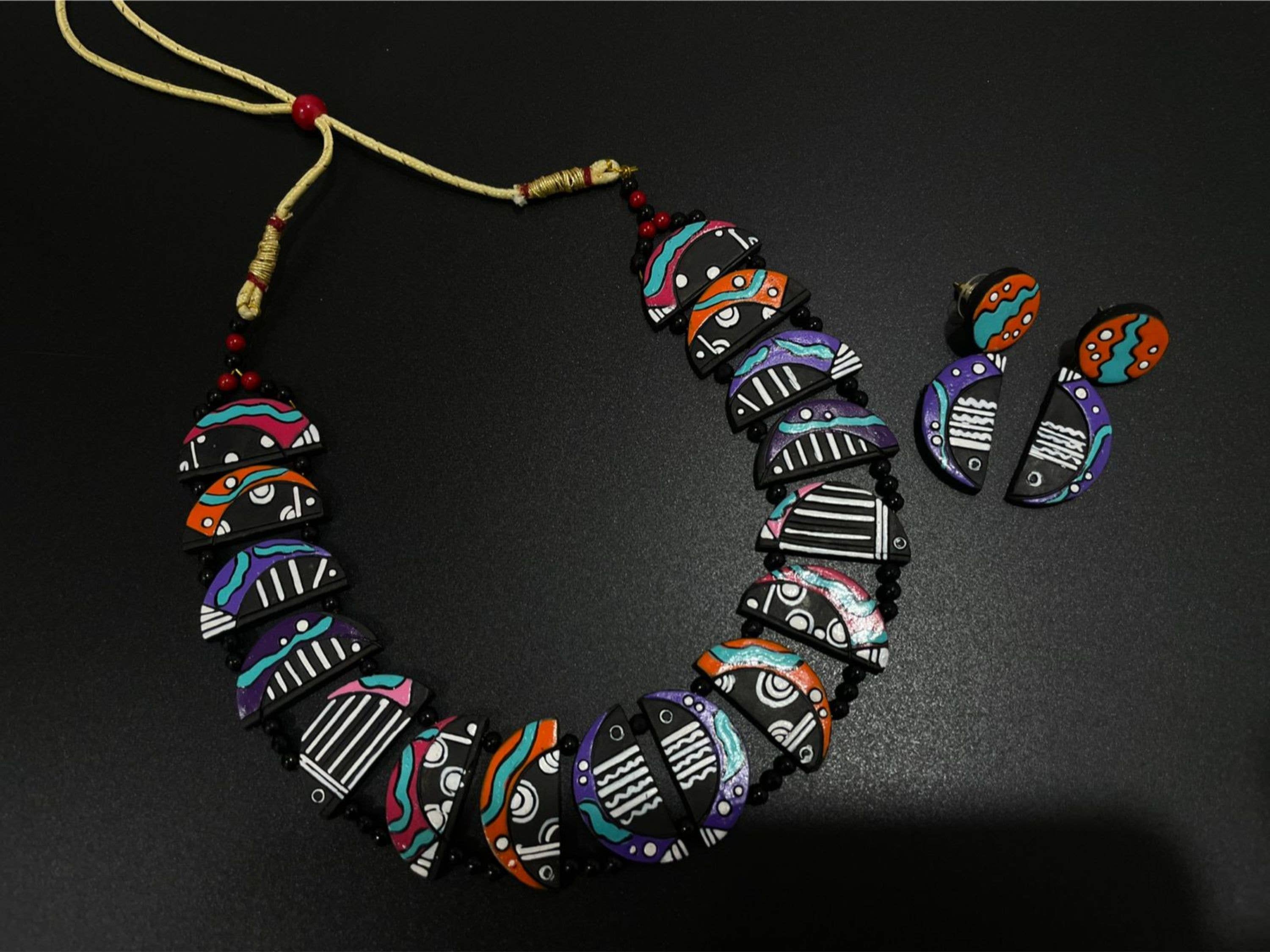 Crab Jewelry Set | Clay Jewelry | Multicolor Boho Set