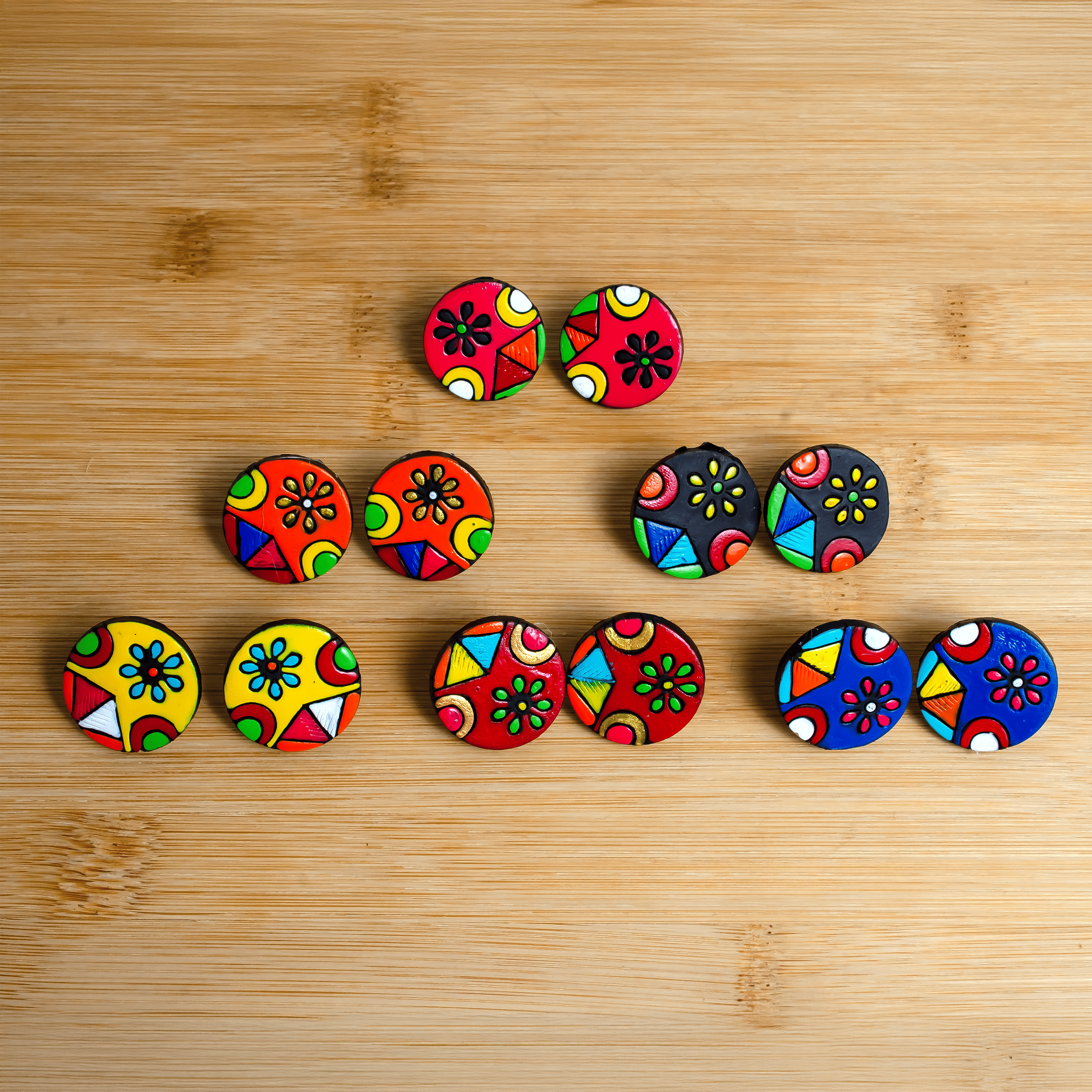 Dainty Earring Set | Clay Jewelry | 6-Pack Studded Earrings