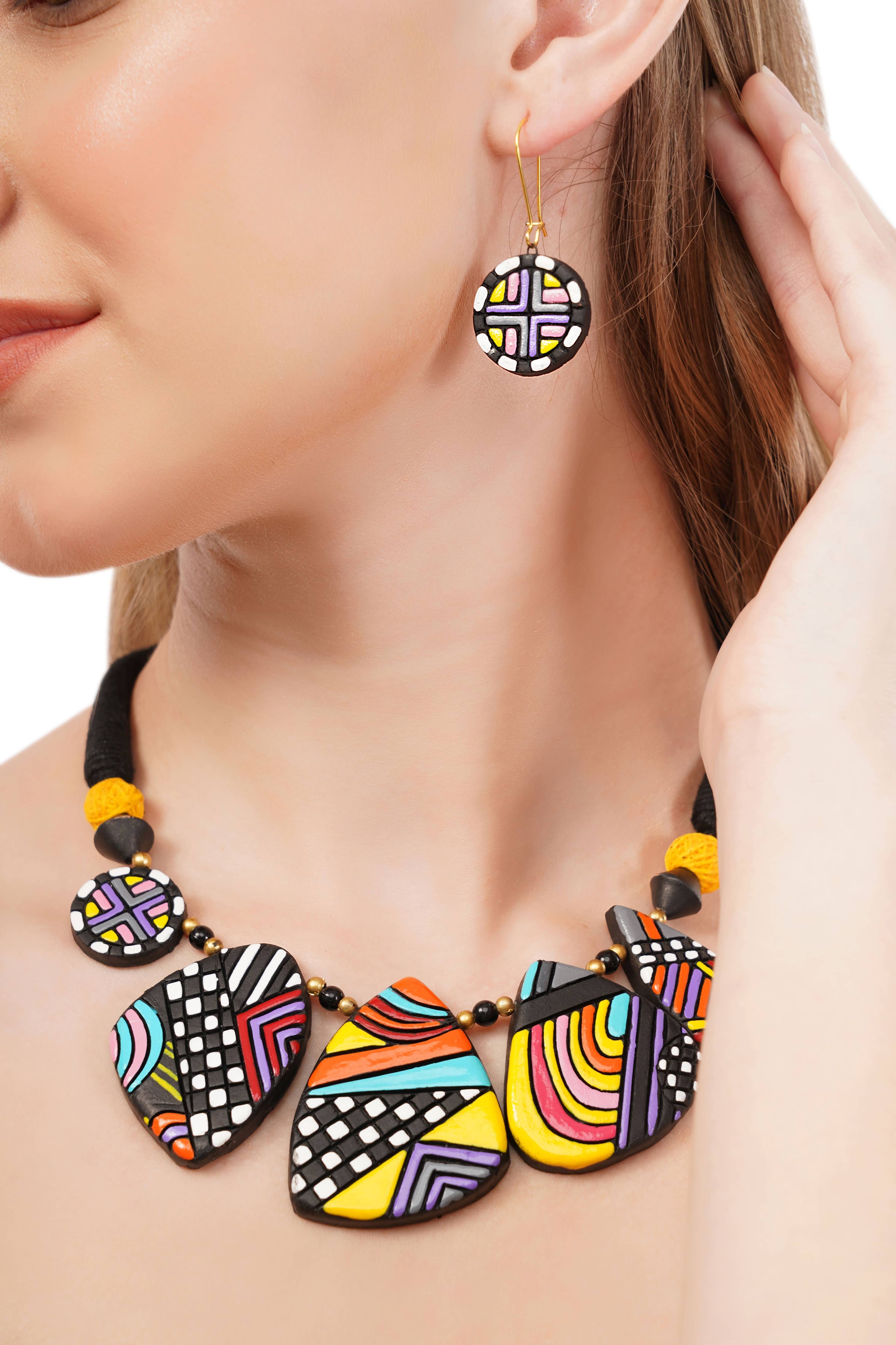 Celestial Geometric Set | Clay Jewelry | Colorful Jewelry