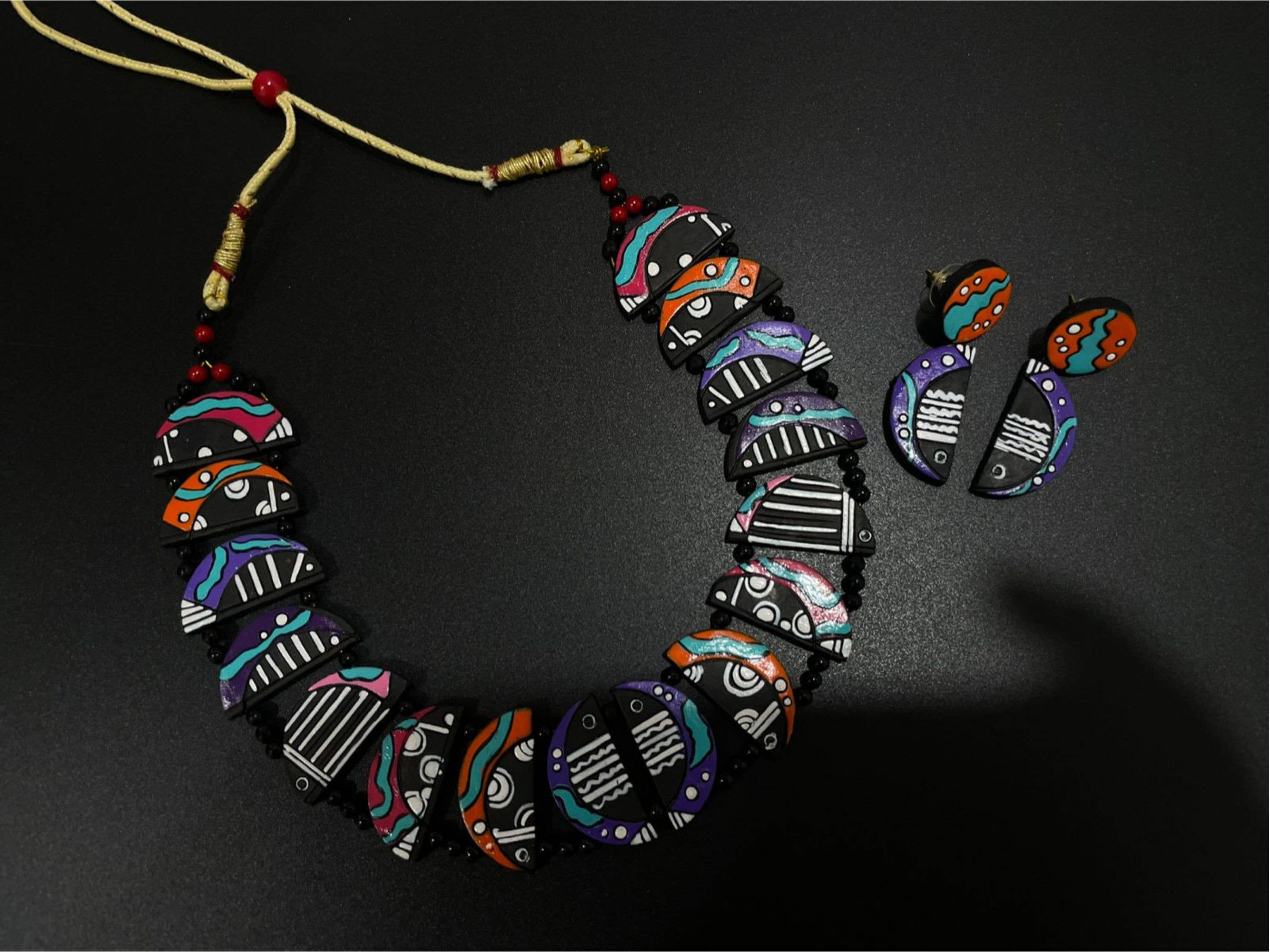 Crab Jewelry Set | Clay Jewelry | Multicolor Boho Set