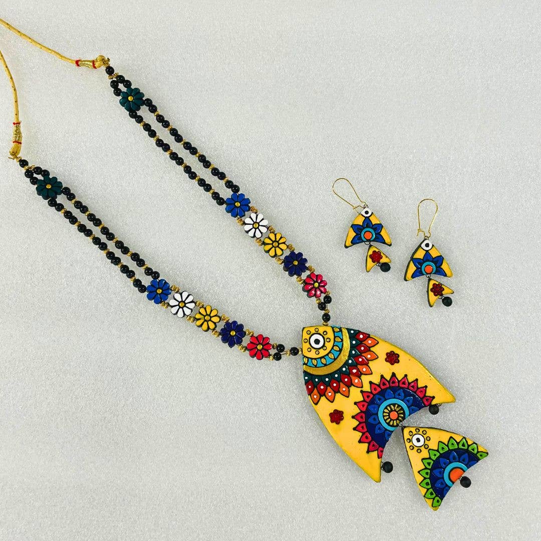 Fish Jewelry Set | Clay Jewelry | Artistic Statement Jewelry