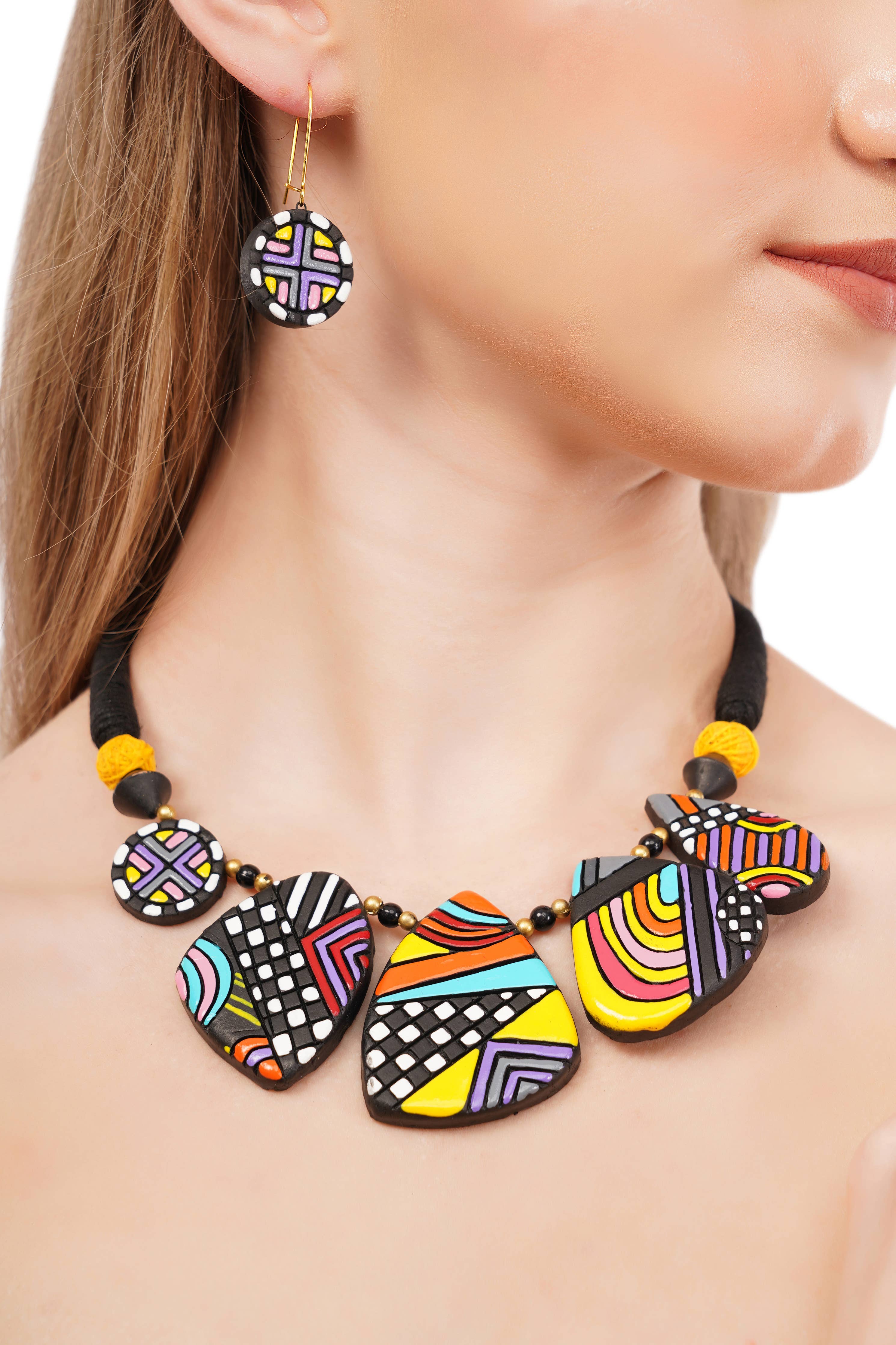 Celestial Geometric Set | Clay Jewelry | Colorful Jewelry